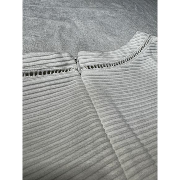 Brooks Brothers Ivory Knit Skater Dress Womens 12 Classic Fit Stealth Wealth - Picture 5 of 7